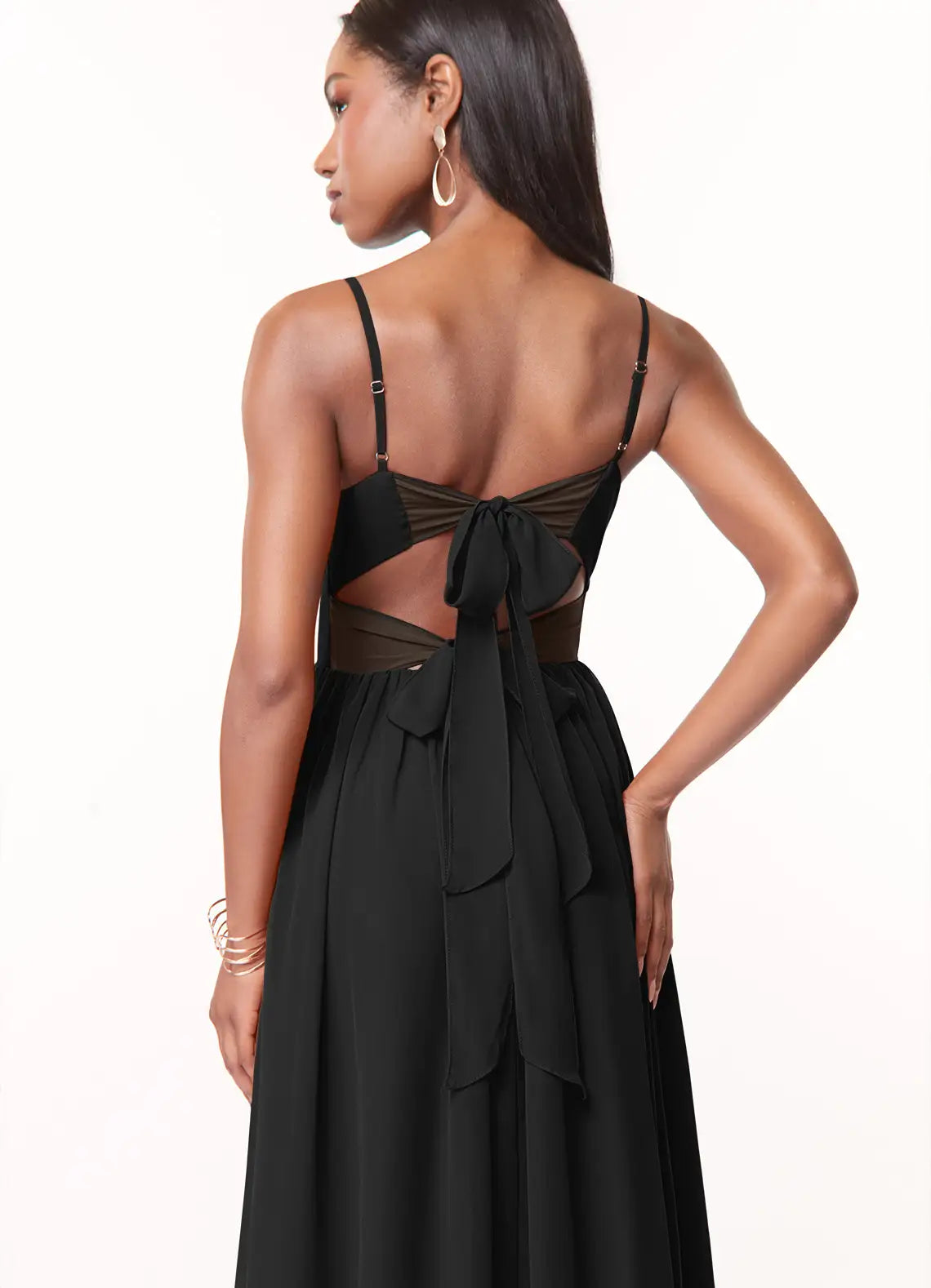 Black Spaghetti Strap Wedding Dress - Chloe Dress