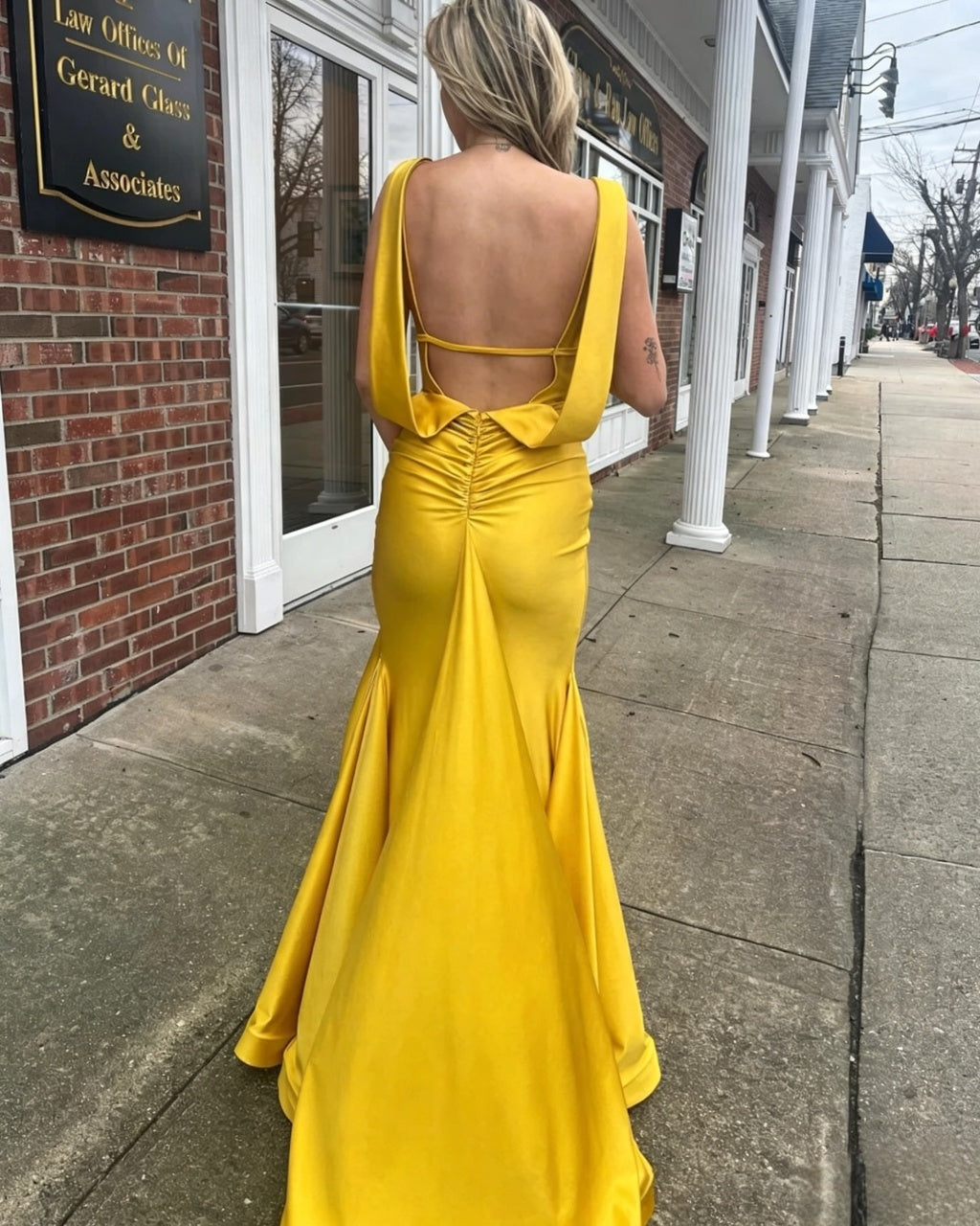Mermaid Satin High Slit Evening Dress - Chloe Dress