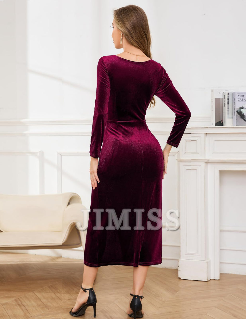 Velvet Long Sleeve Wrap Wedding Dress - Chloe Dress