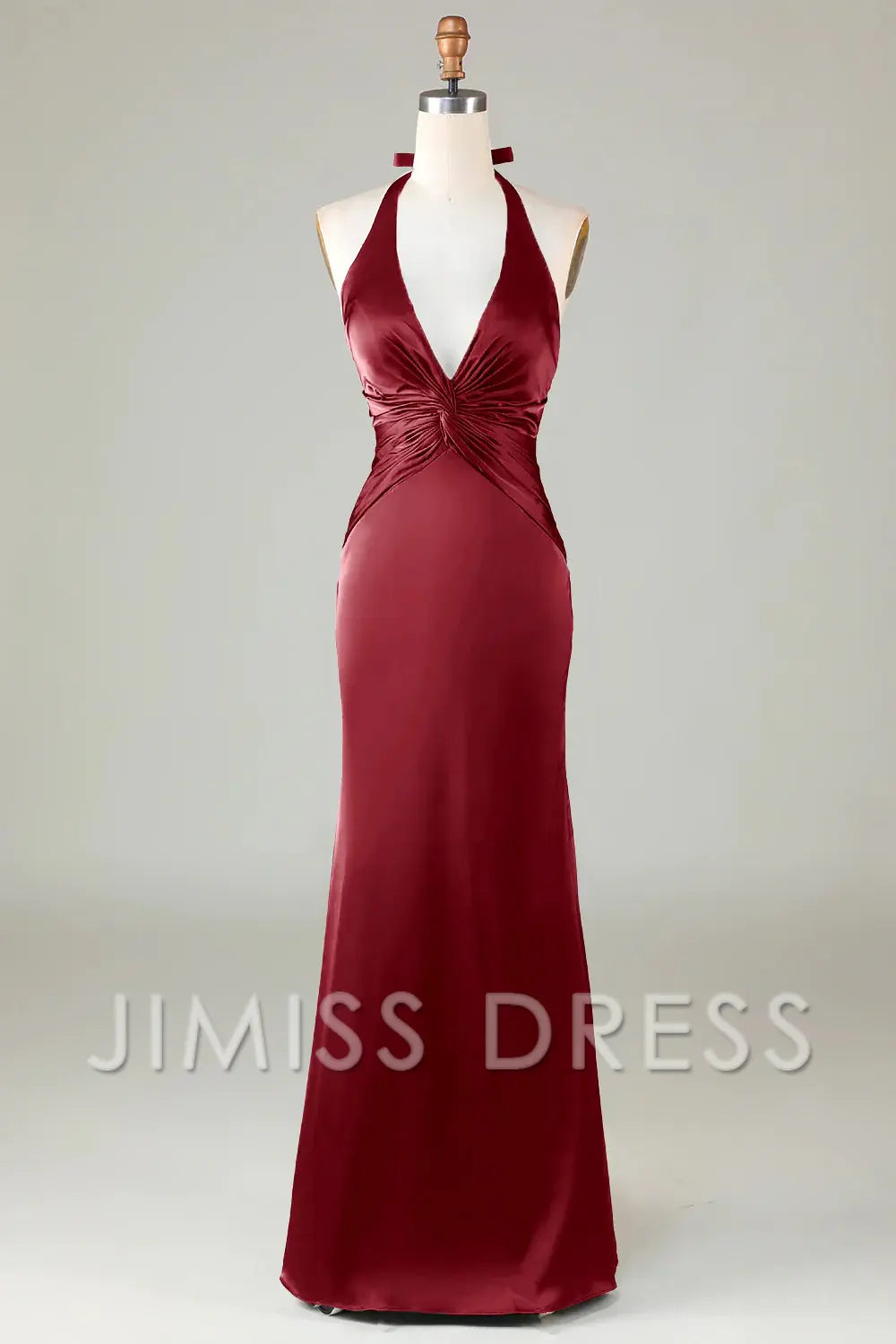 Green Mermaid Satin Sleeveless Floor-Length Wedding Dress - Chloe Dress