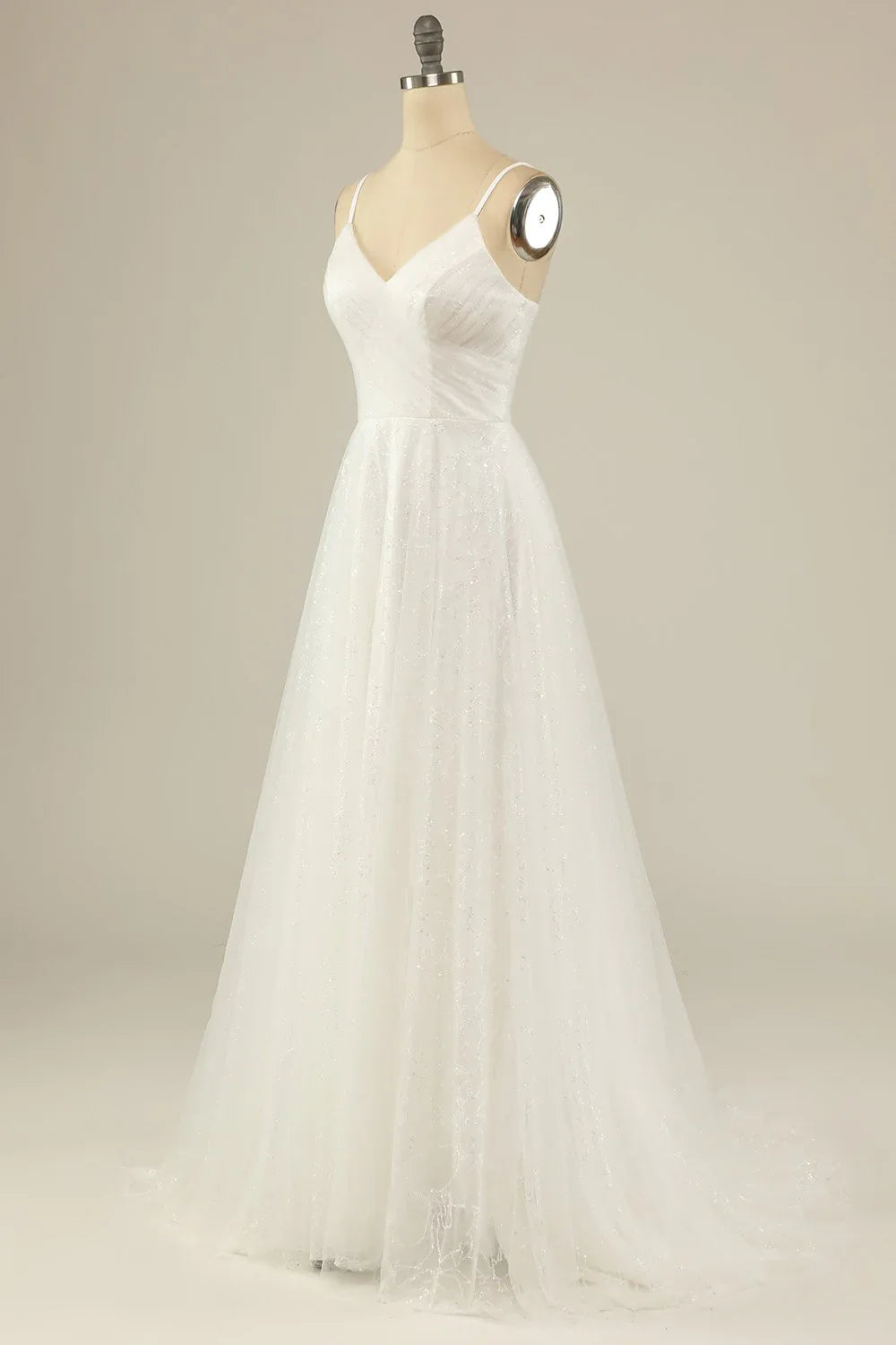 White A-Line Backless Wedding Dress - Chloe Dress