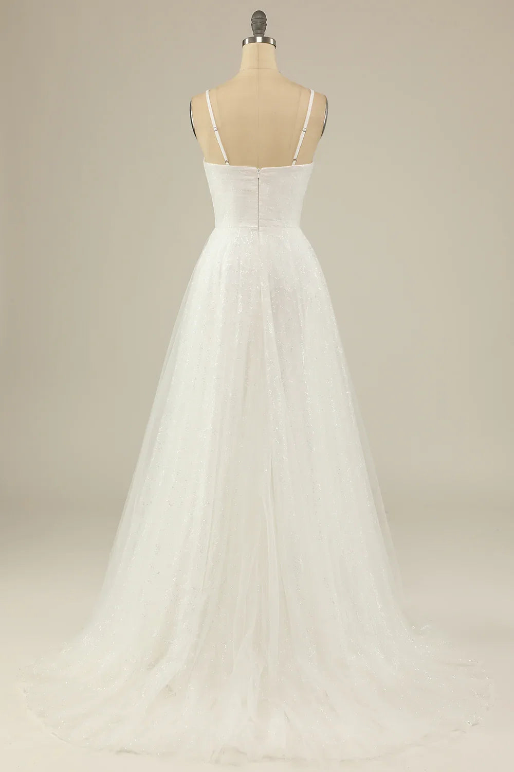 White A-Line Backless Wedding Dress - Chloe Dress