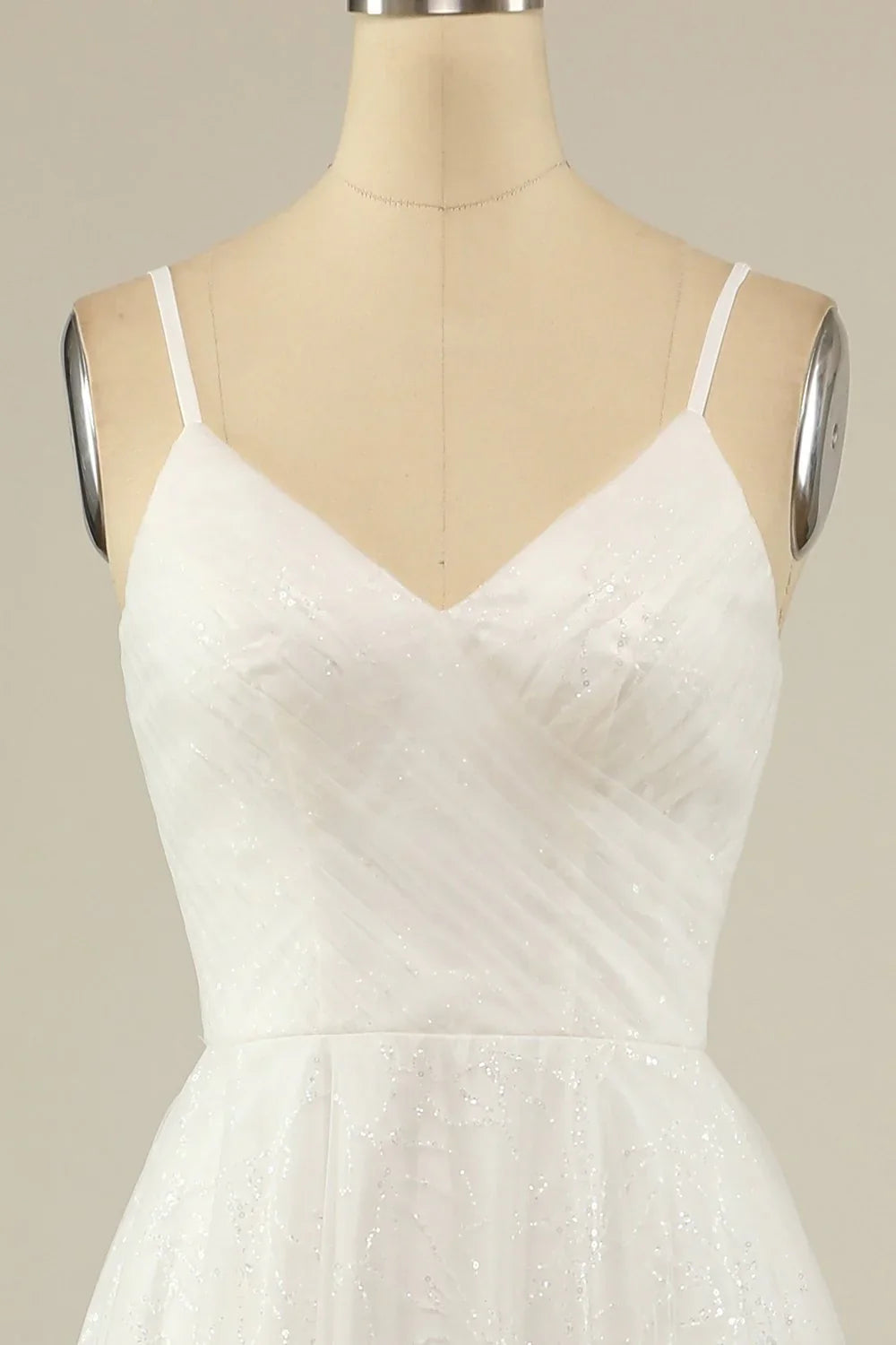 White A-Line Backless Wedding Dress - Chloe Dress
