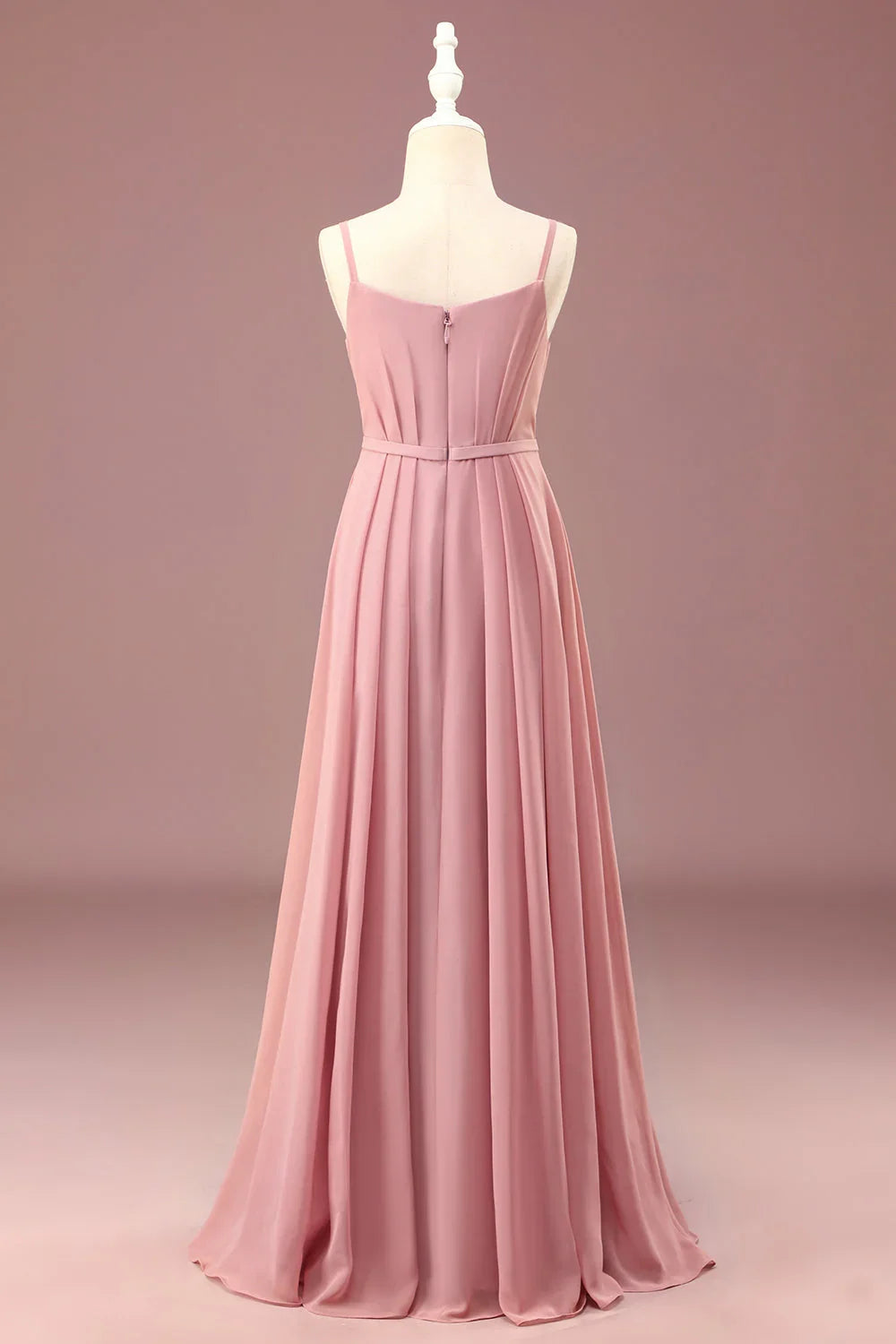 Grey A-Line Chiffon Pleated Wedding Dress - Chloe Dress