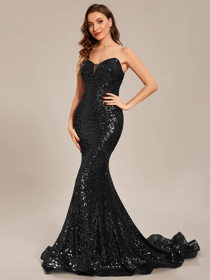 Mermaid Sweetheart Sequin Prom Dress - Chloe Dress