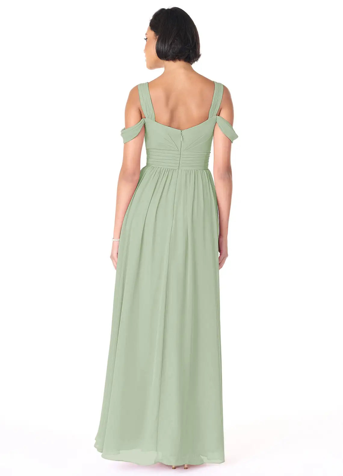 A-Line Sweetheart Chiffon Cold Shoulder Floor-Length Wedding Dress - Chloe Dress