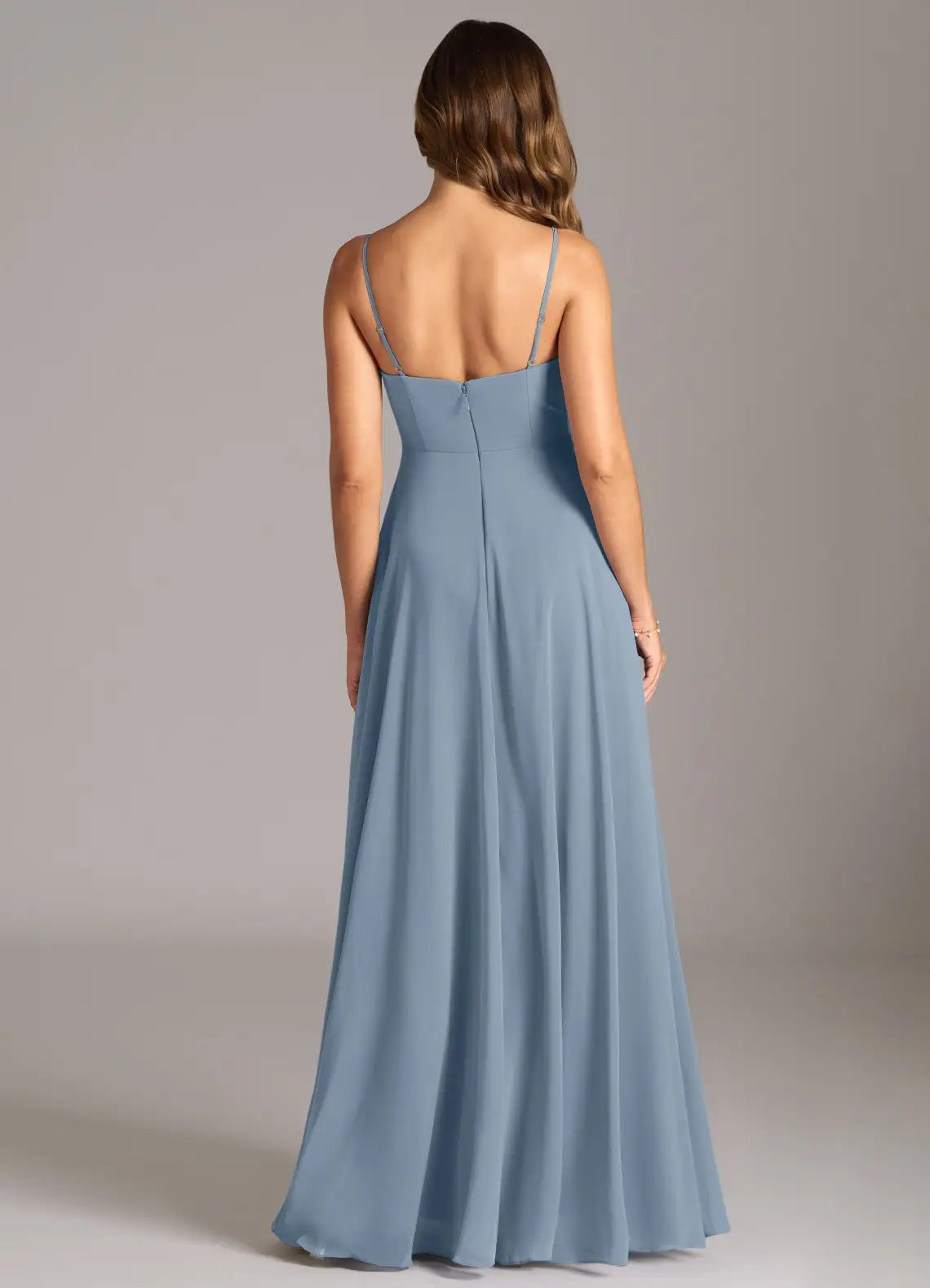 A-Line V-Neck Chiffon Floor-Length Wedding Dress - Chloe Dress