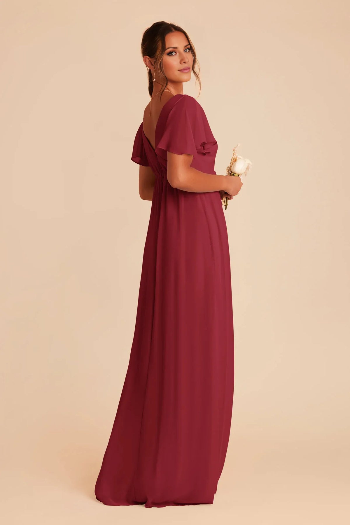 V-Neck Chiffon Floor-Length Wedding Dress - Chloe Dress