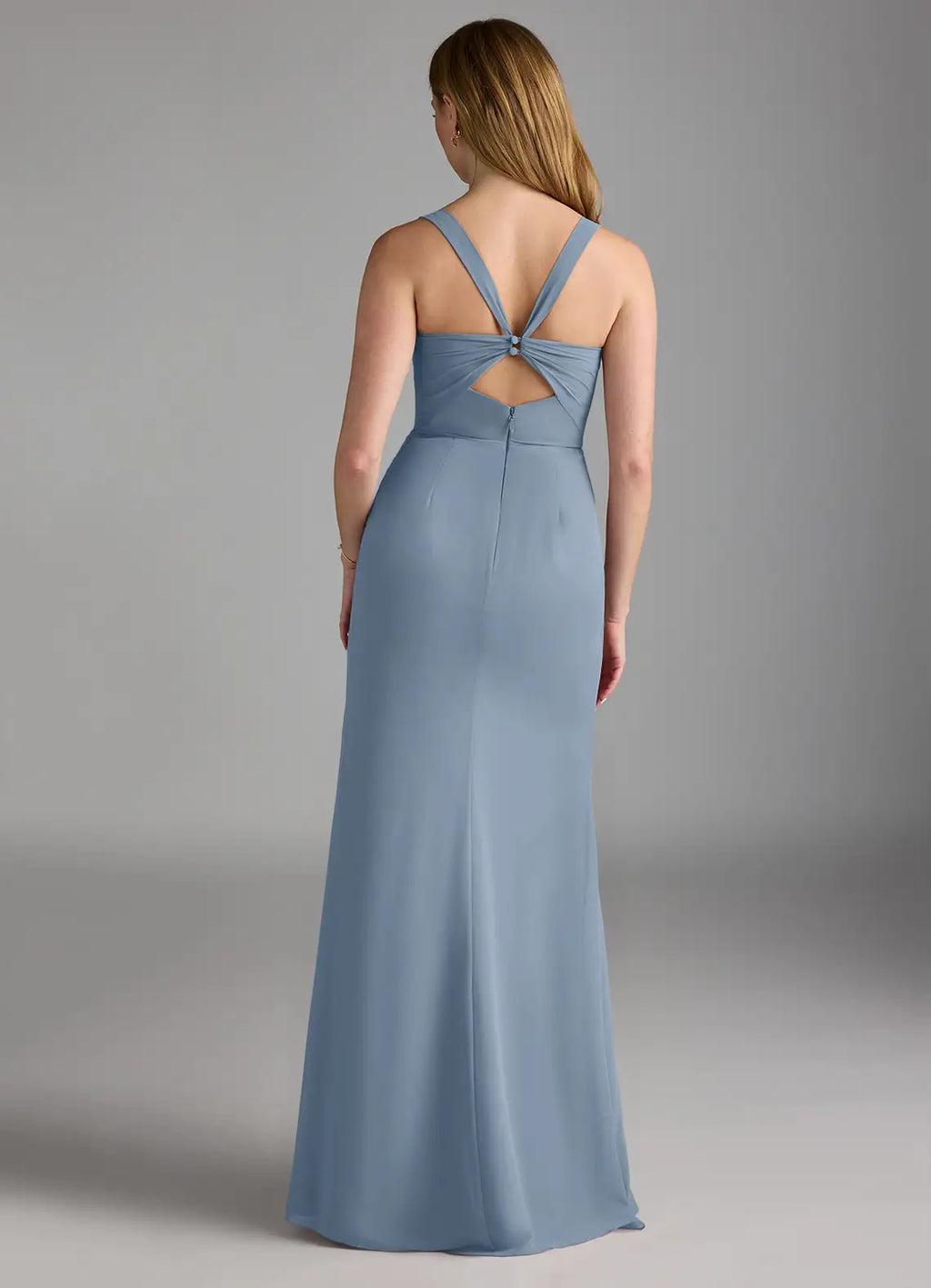Sheath Square Neck Chiffon Sleeveless Floor-Length Wedding Dress - Chloe Dress