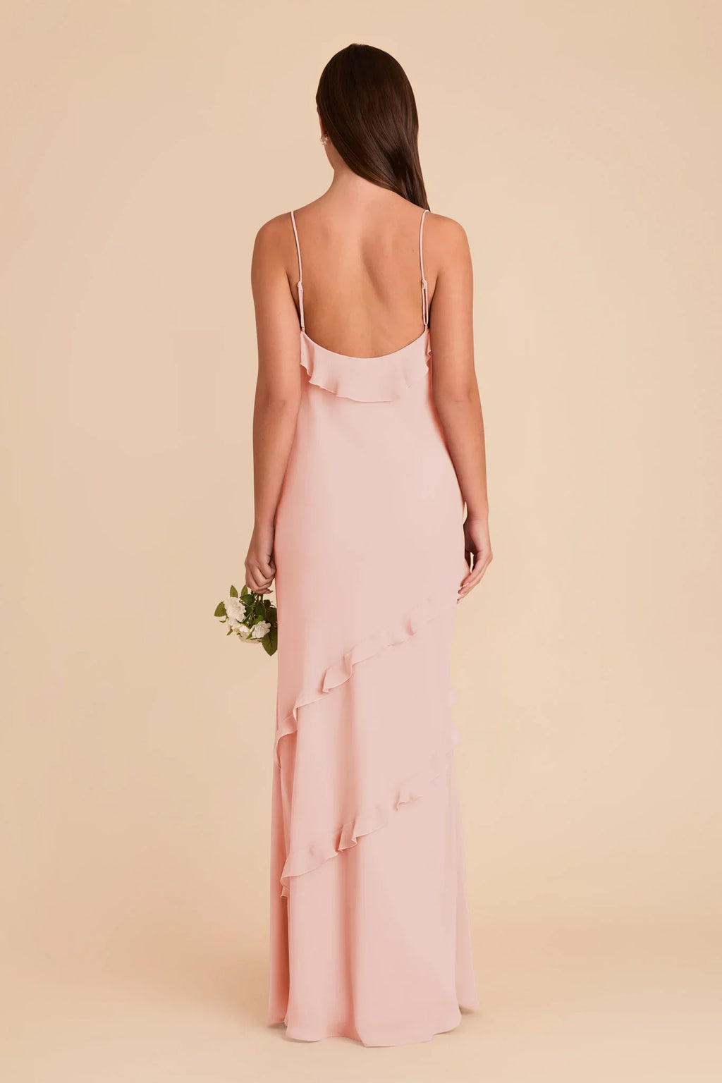 V-Neck Chiffon Open Back Floor-Length Wedding Dress - Chloe Dress