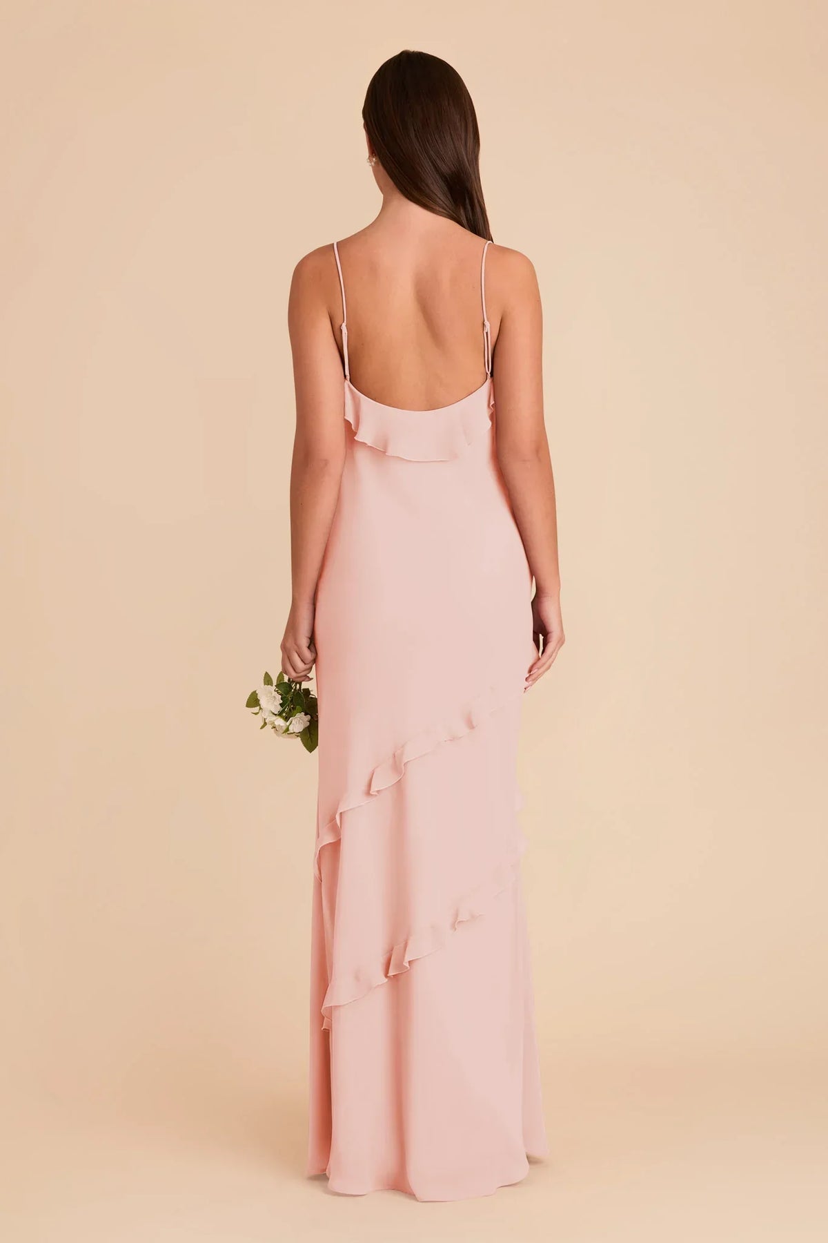 V-Neck Chiffon Open Back Floor-Length Wedding Dress - Chloe Dress