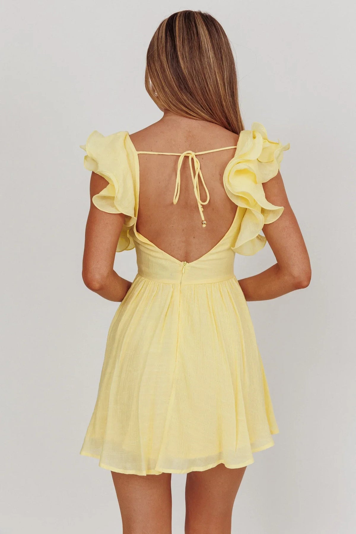 A-Line Sweetheart Chiffon Cap Sleeve Ruffled Mini Homecoming Dress - Chloe Dress