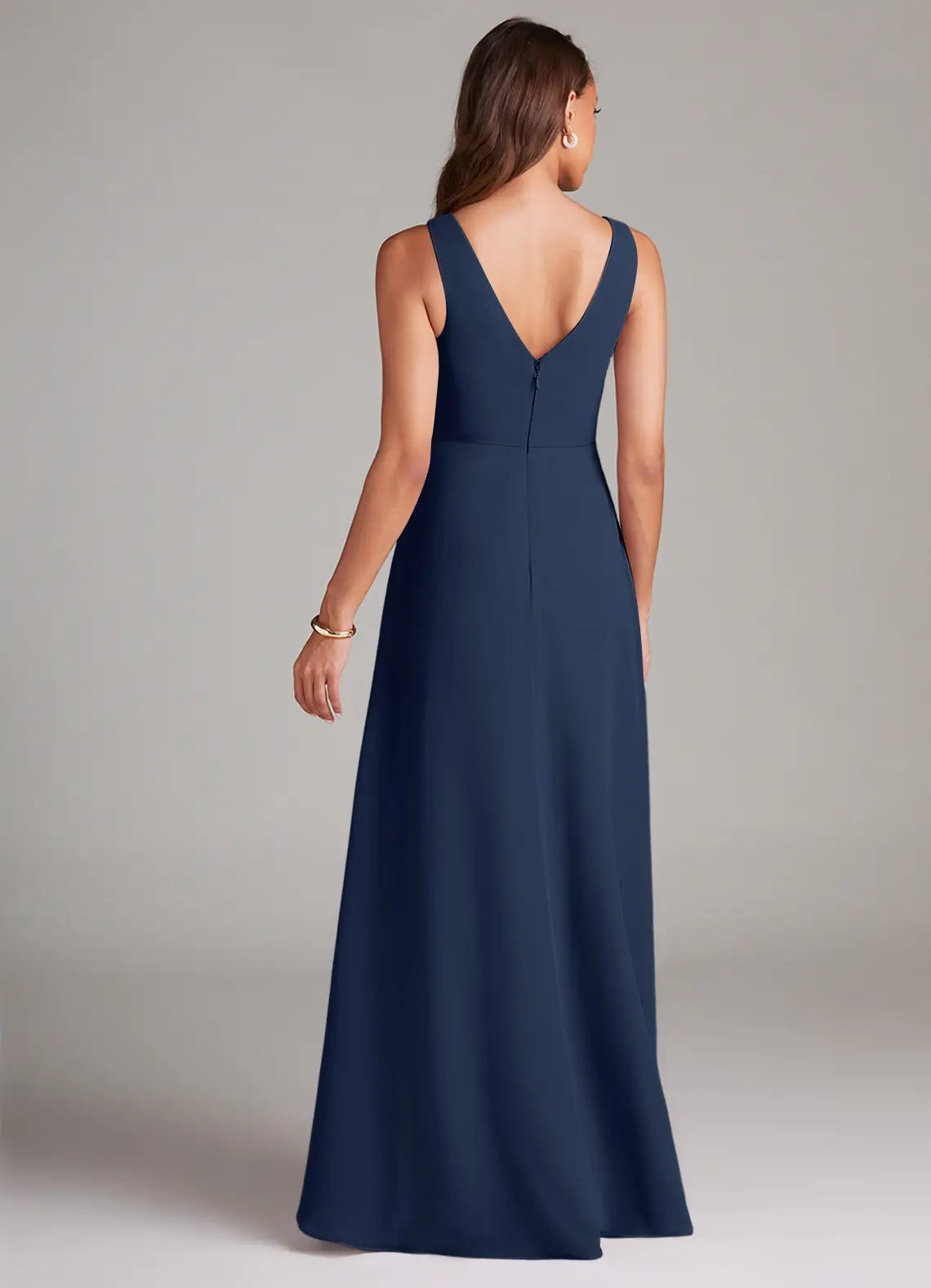 A-Line V-Neck Sleeveless Floor-Length Wedding Dress - Chloe Dress