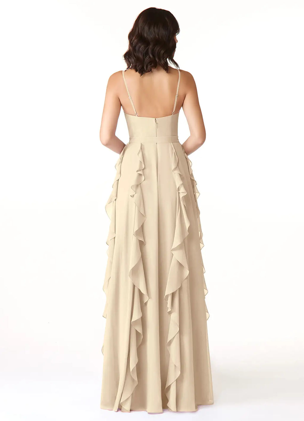 A-Line V-Neck Sleeveless Floor-Length Wedding Dress - Chloe Dress