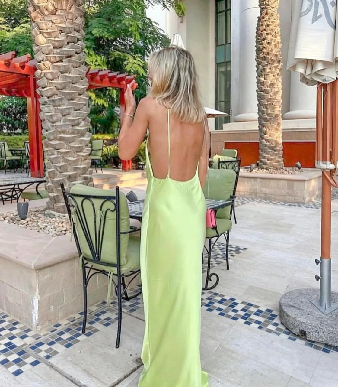 A-Line One-Shoulder Sleeveless Open Back Floor-Length Evening Dress - Chloe Dress
