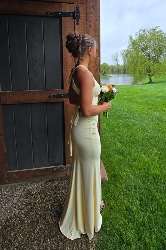 Mermaid Halter Jersey Floor-Length Evening Dress - Chloe Dress