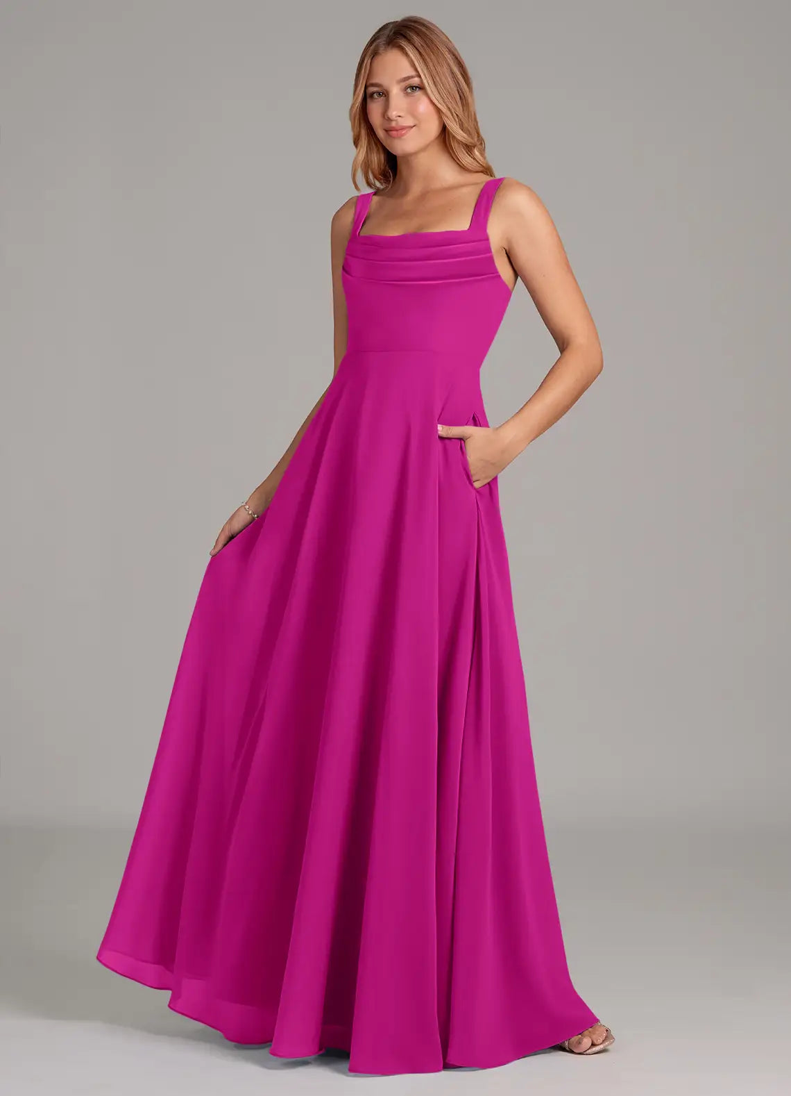 Square Neck Floor-Length Wedding Dress - Chloe Dress
