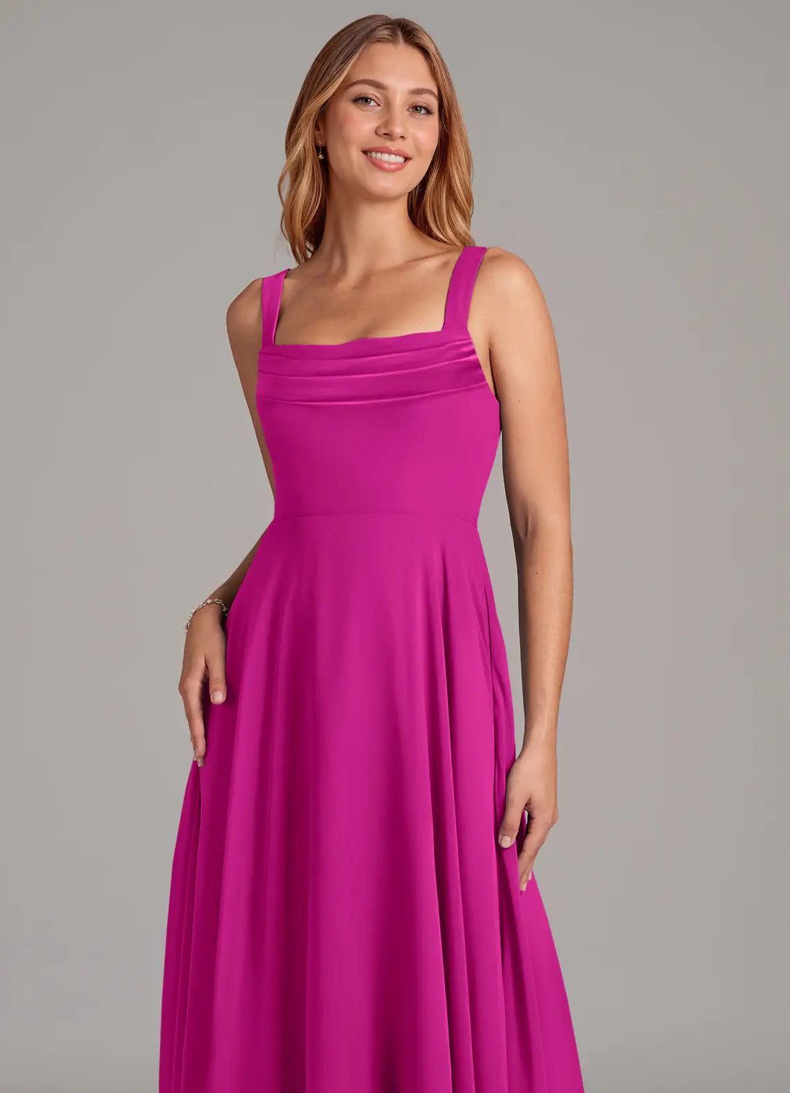 Square Neck Floor-Length Wedding Dress - Chloe Dress