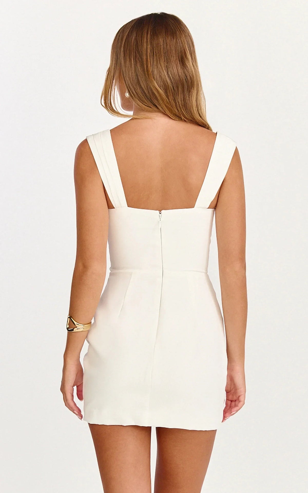 White Sweetheart Wide Strap Bodycon Mini Homecoming Dresses