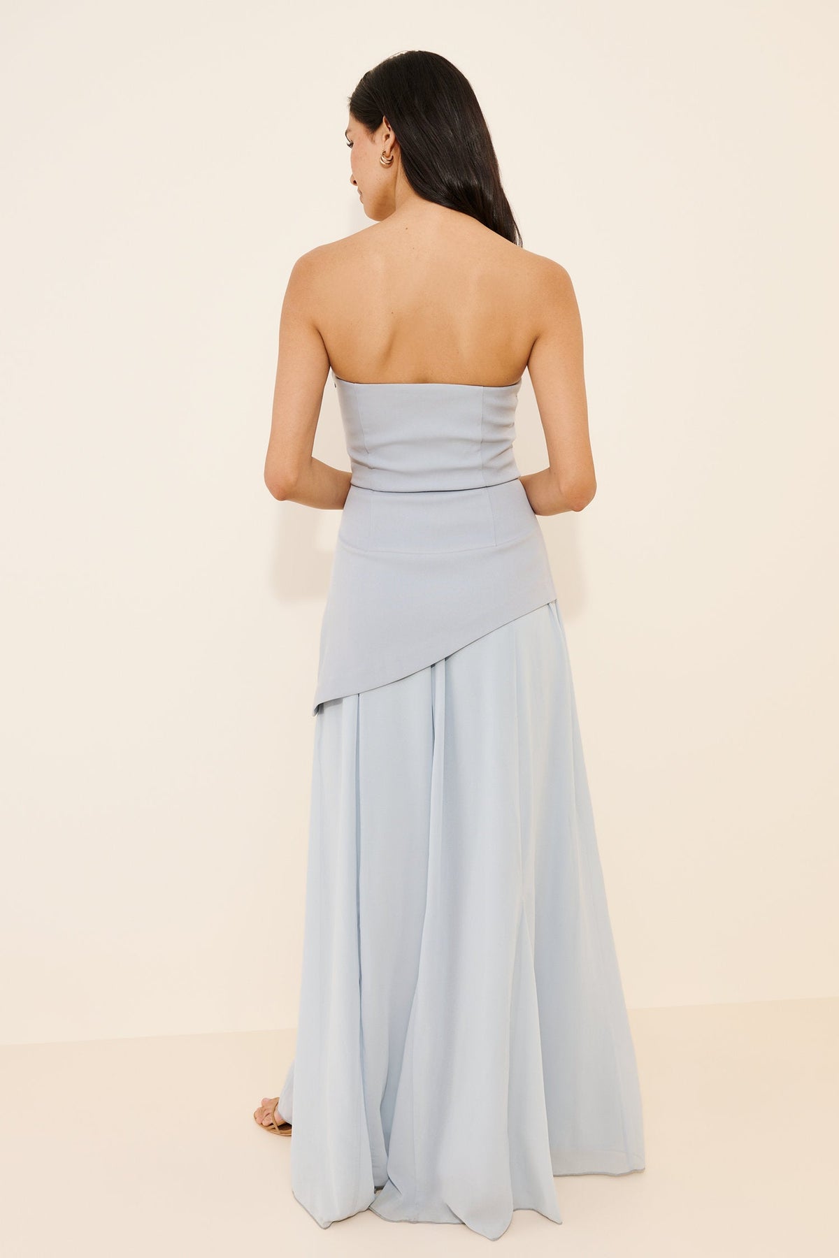 A-Line Strapless Chiffon Sleeveless Open Back Floor-Length Evening Dress - Chloe Dress