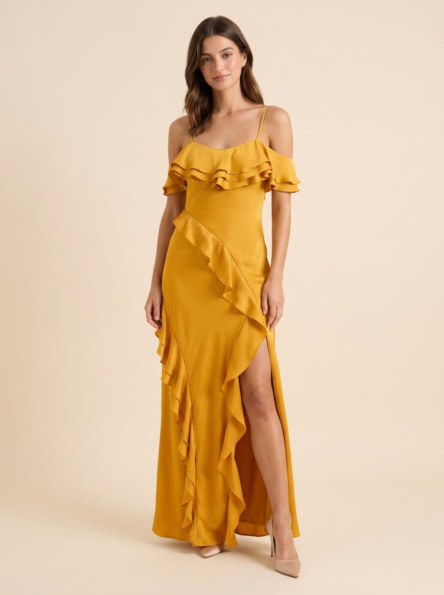 A-Line Sweetheart Satin Open Back Floor-Length Evening Dress - Chloe Dress