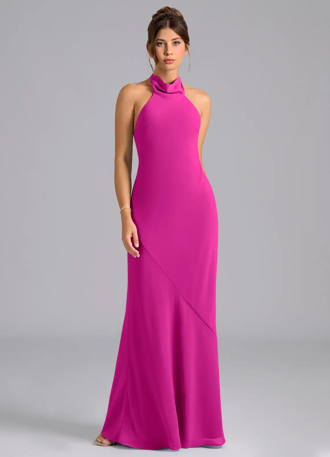 Sheath Halter Open Back Wedding Dress - Chloe Dress