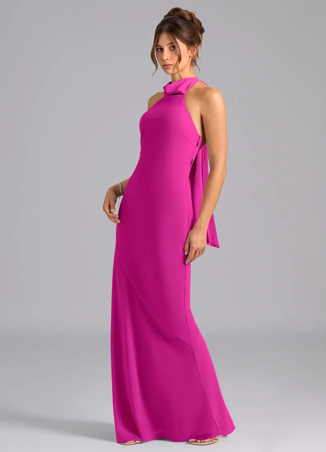 Sheath Halter Open Back Wedding Dress - Chloe Dress