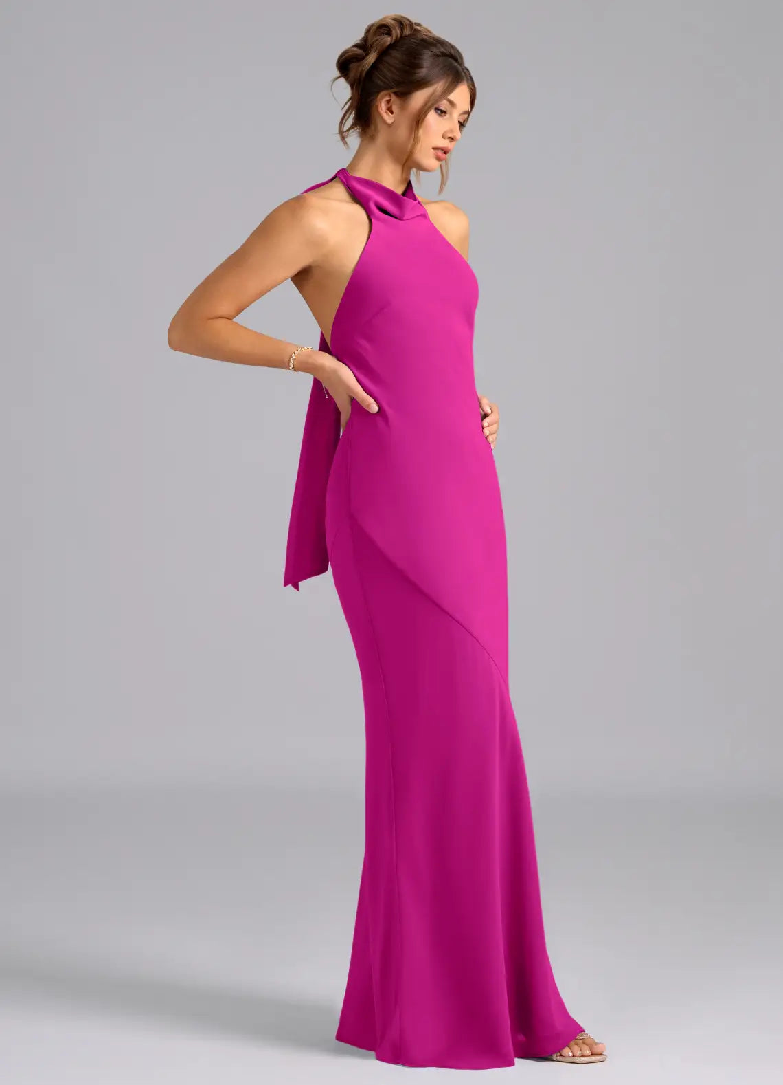 Sheath Halter Open Back Wedding Dress - Chloe Dress