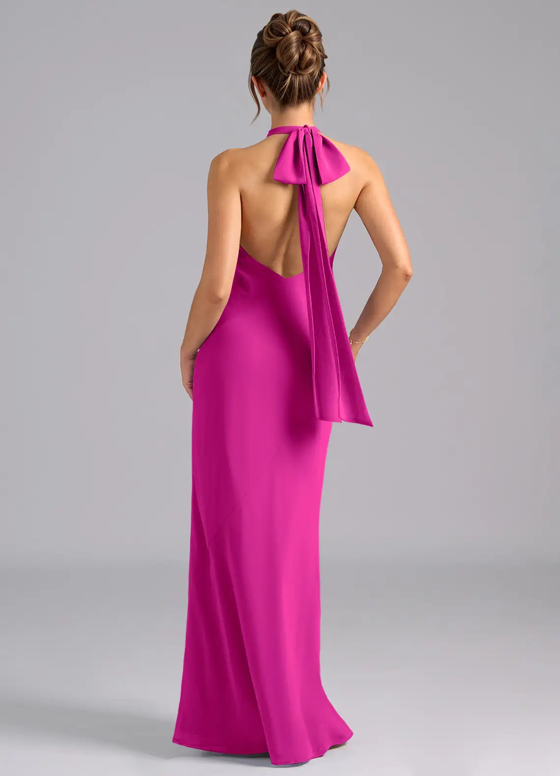 Sheath Halter Open Back Wedding Dress - Chloe Dress