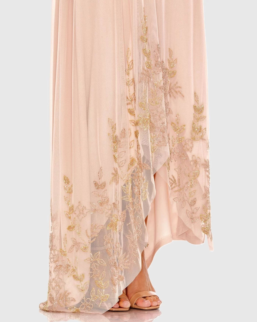 One-Shoulder Chiffon Embroidered Evening Dress - Chloe Dress