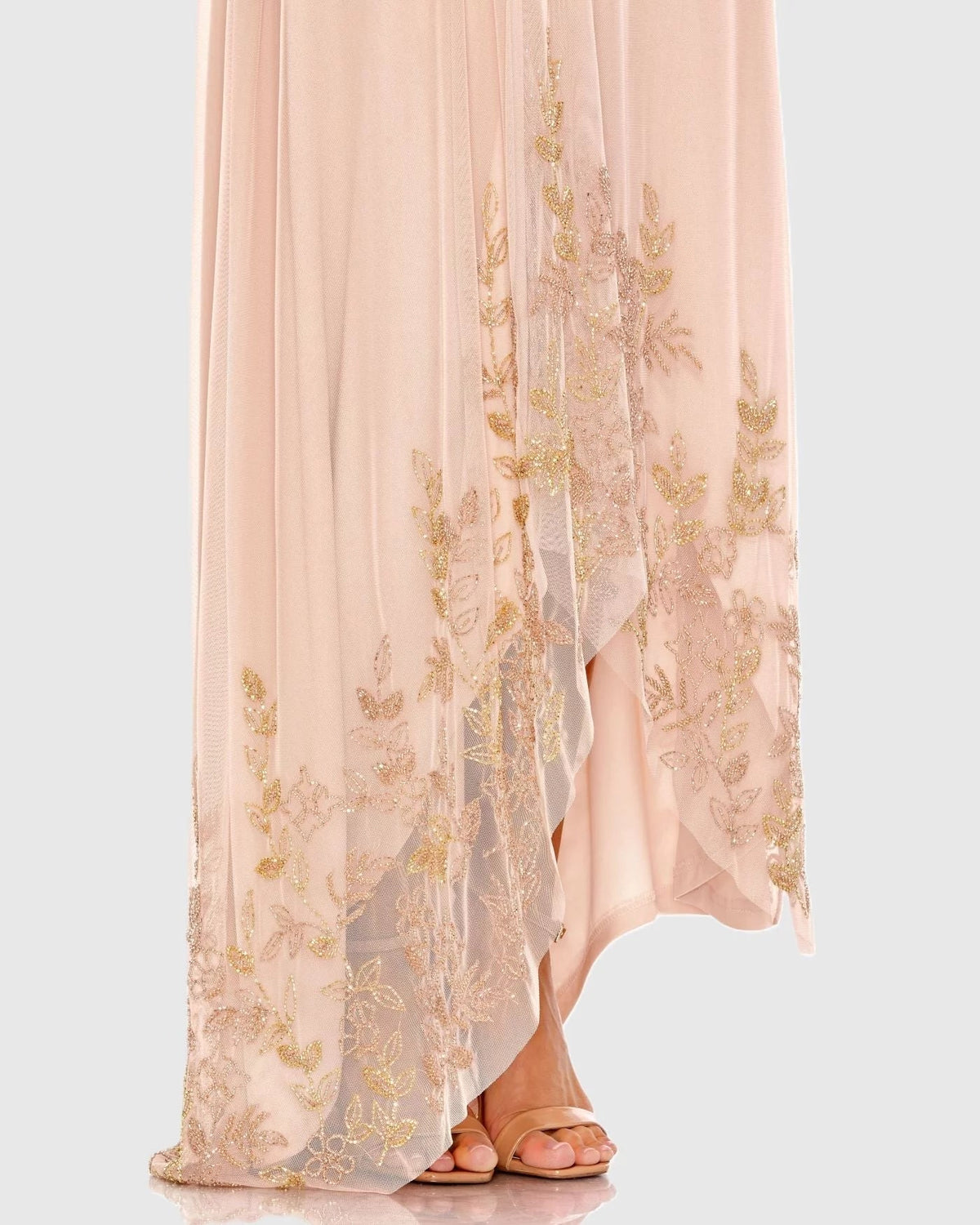 One-Shoulder Chiffon Embroidered Evening Dress - Chloe Dress