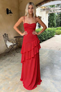 Sweetheart Chiffon Ruffled Floor-Length Evening Dress - Chloe Dress