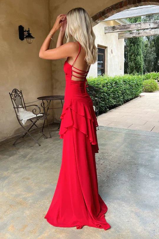 Sweetheart Chiffon Ruffled Floor-Length Evening Dress - Chloe Dress