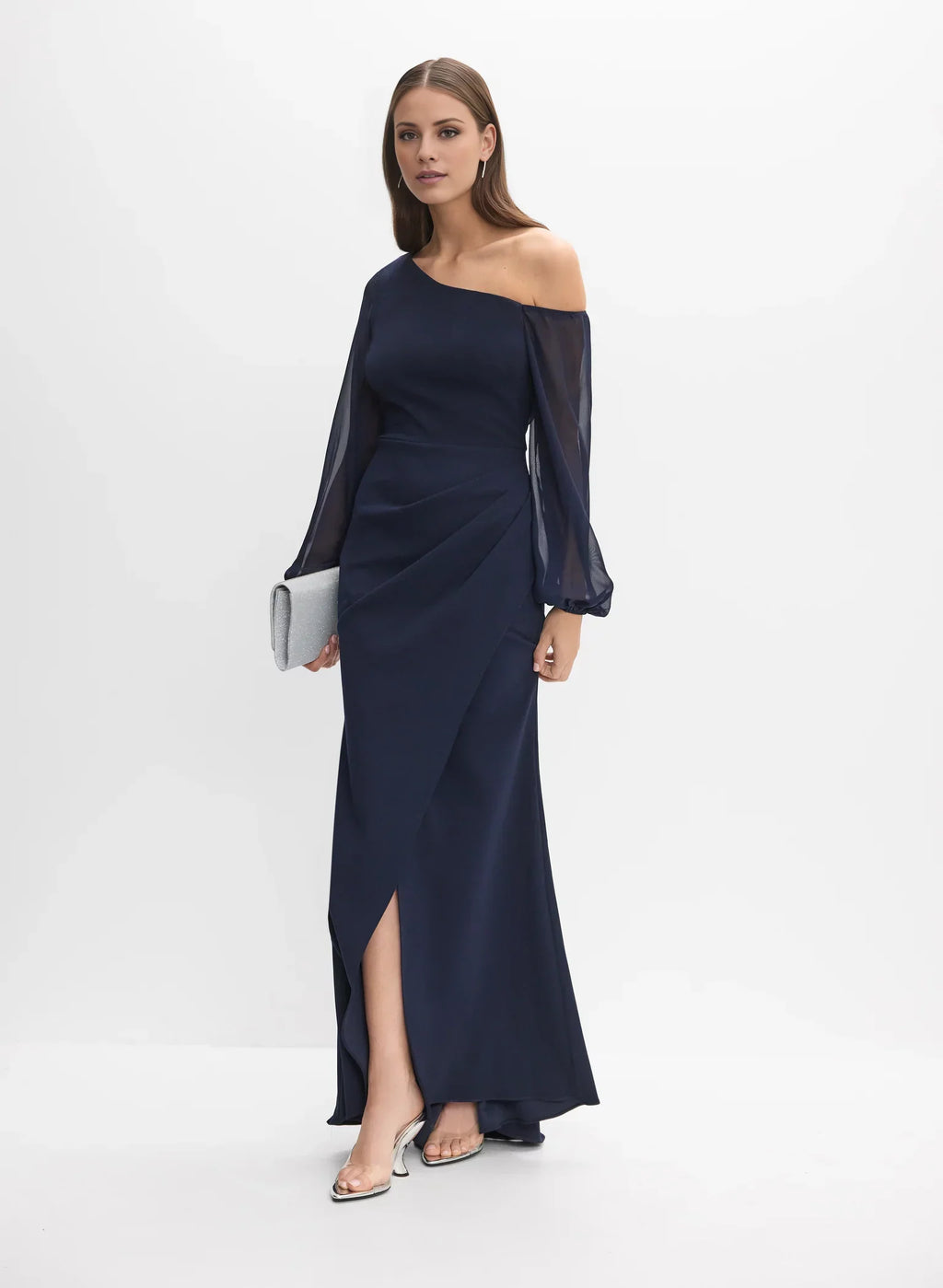 A-Line One-Shoulder High Slit Floor-Length Evening Dress - Chloe Dress