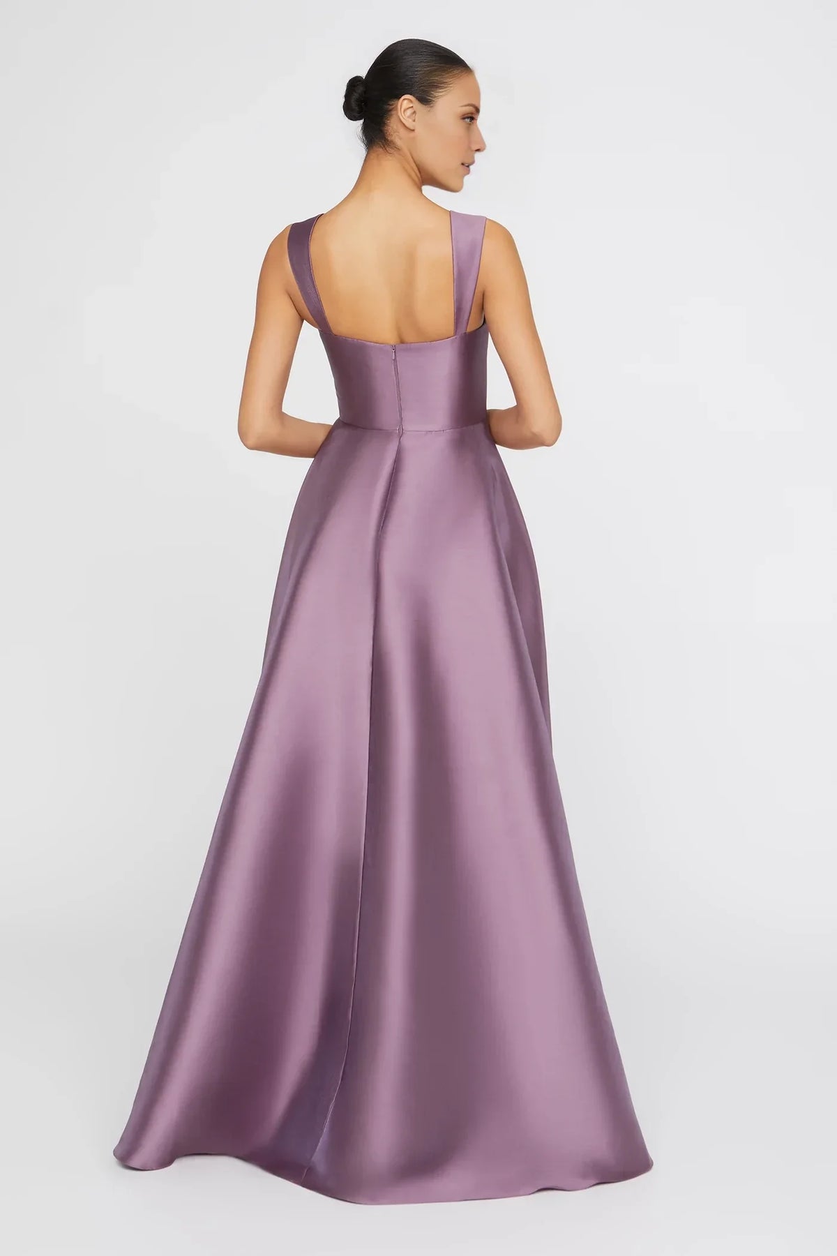 A-Line Square Neck Satin Sleeveless Floor-Length Evening Dress - Chloe Dress
