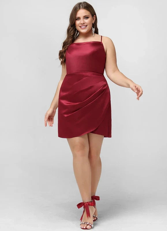 Bodycon Square Neck Lace Sleeveless Lace-Up Back Mini Homecoming Dress - Chloe Dress
