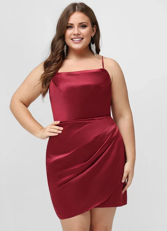 Bodycon Square Neck Lace Sleeveless Lace-Up Back Mini Homecoming Dress - Chloe Dress