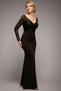 Mermaid V-Neck Lace Floor-Length Dress - Chloe Dress