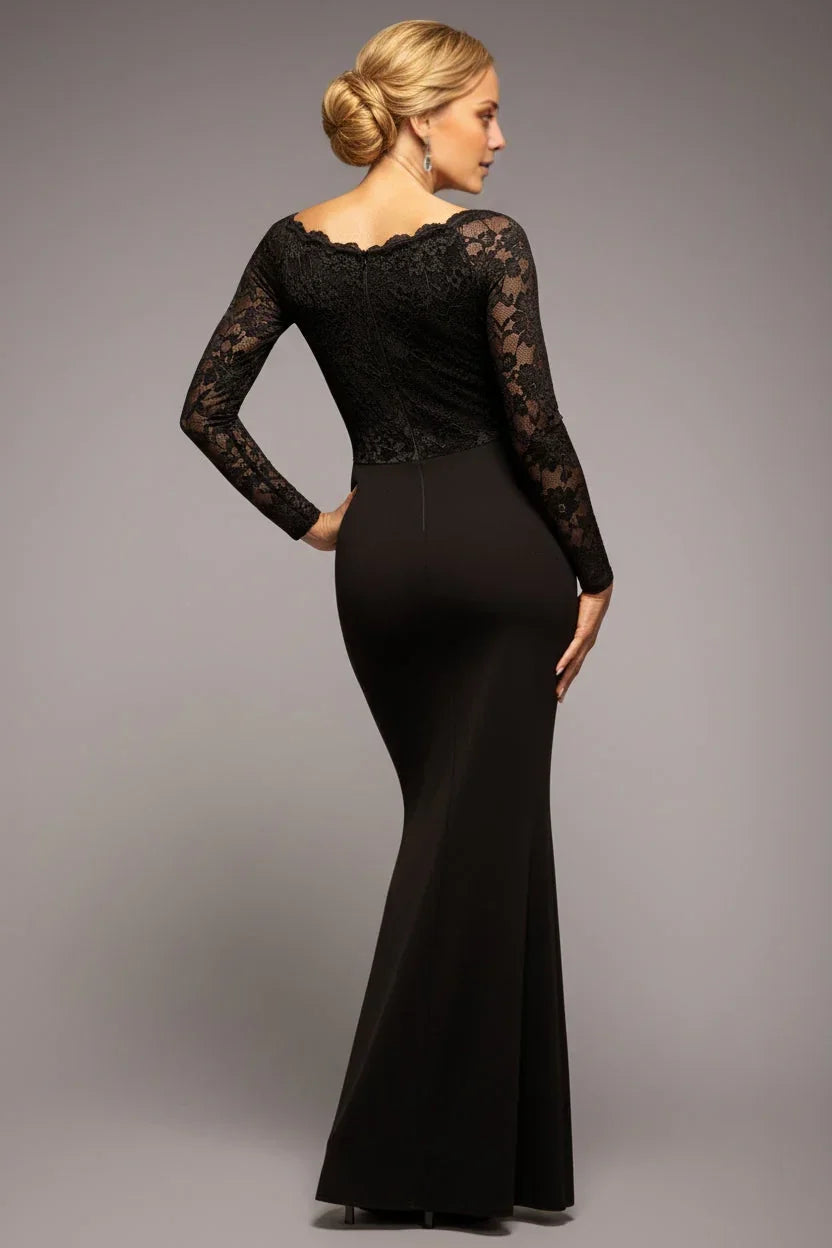 Mermaid V-Neck Lace Floor-Length Dress - Chloe Dress