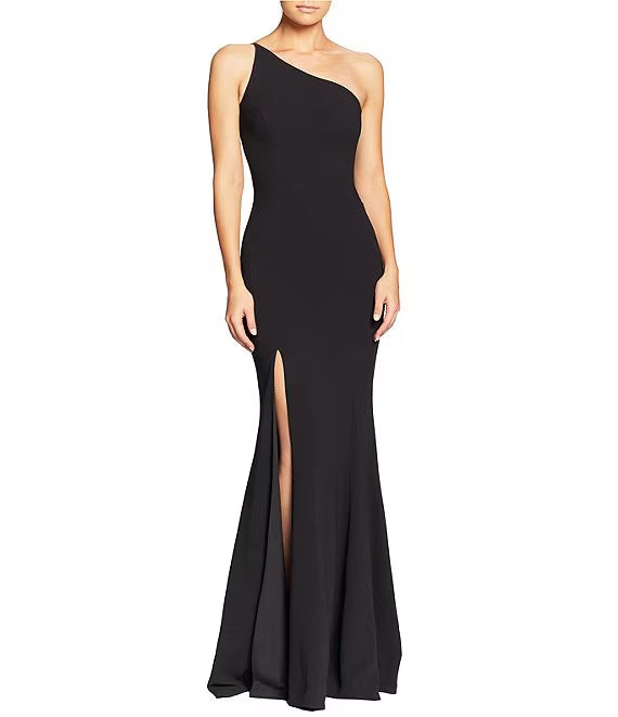 One-Shoulder Sleeveless High Slit Evening Dress - Chloe Dress