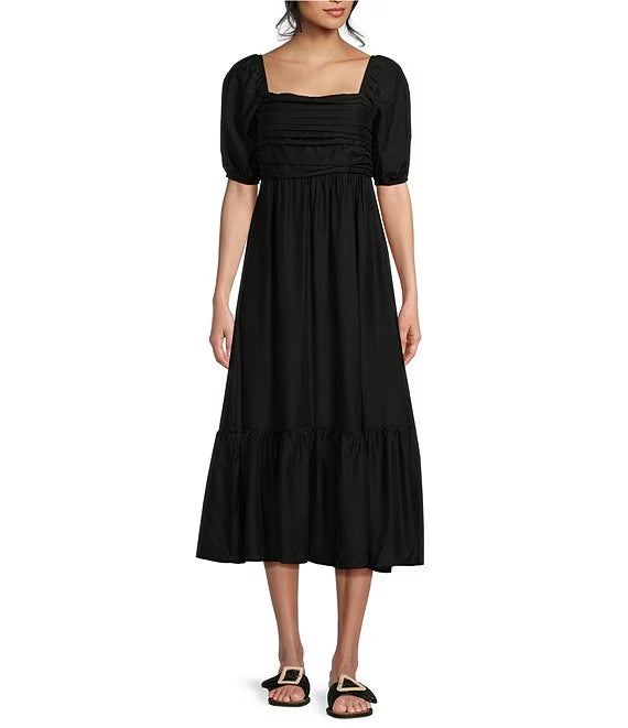 Lantern Sleeve Pleated Prom Dress - Chloe Dress