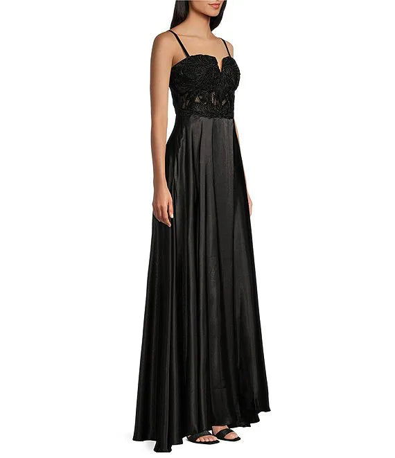 Lace Lace-Up Back Evening Dress - Chloe Dress