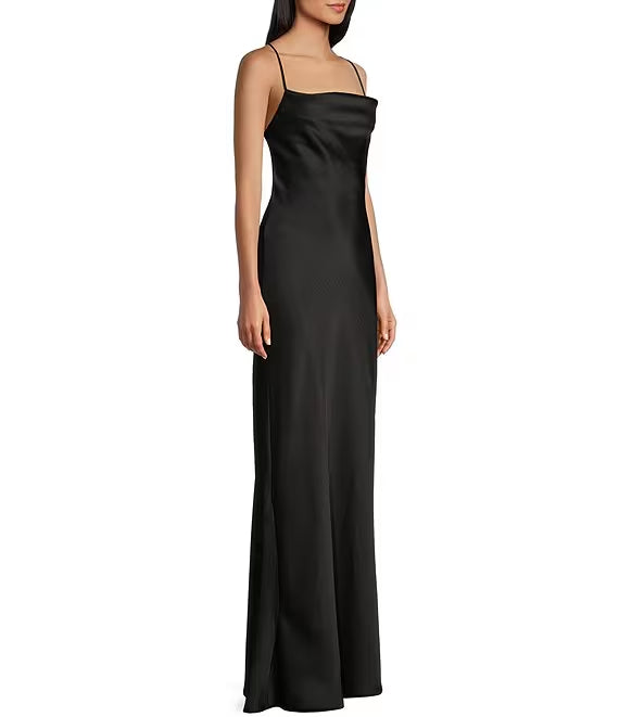 High Neck Satin Prom Dress - Chloe Dress