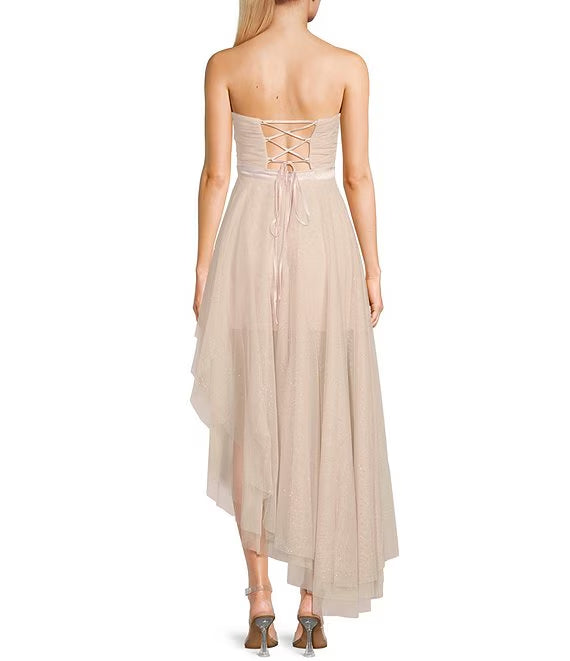 Mesh Asymmetric Evening Dress - Chloe Dress