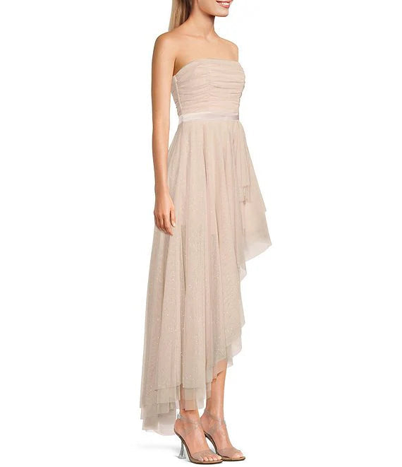 Mesh Asymmetric Evening Dress - Chloe Dress