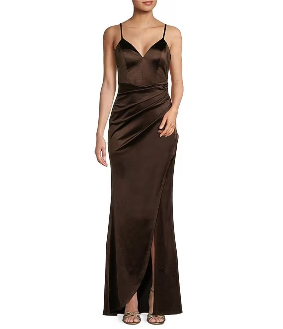 V-Neck High Slit Evening Dress - Chloe Dress
