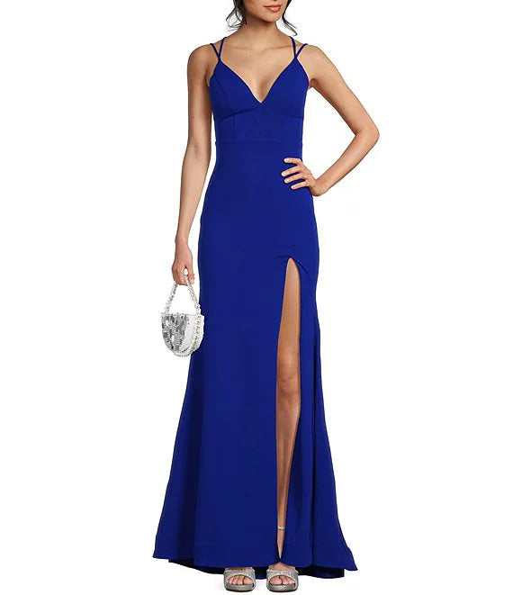 V-Neck High Slit Evening Dress - Chloe Dress