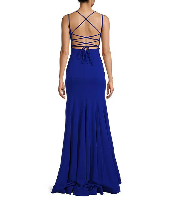 V-Neck High Slit Evening Dress - Chloe Dress
