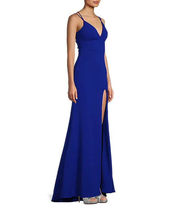 V-Neck High Slit Evening Dress - Chloe Dress