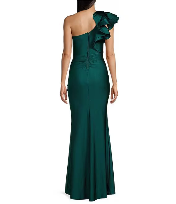One-Shoulder High Slit Evening Dress - Chloe Dress